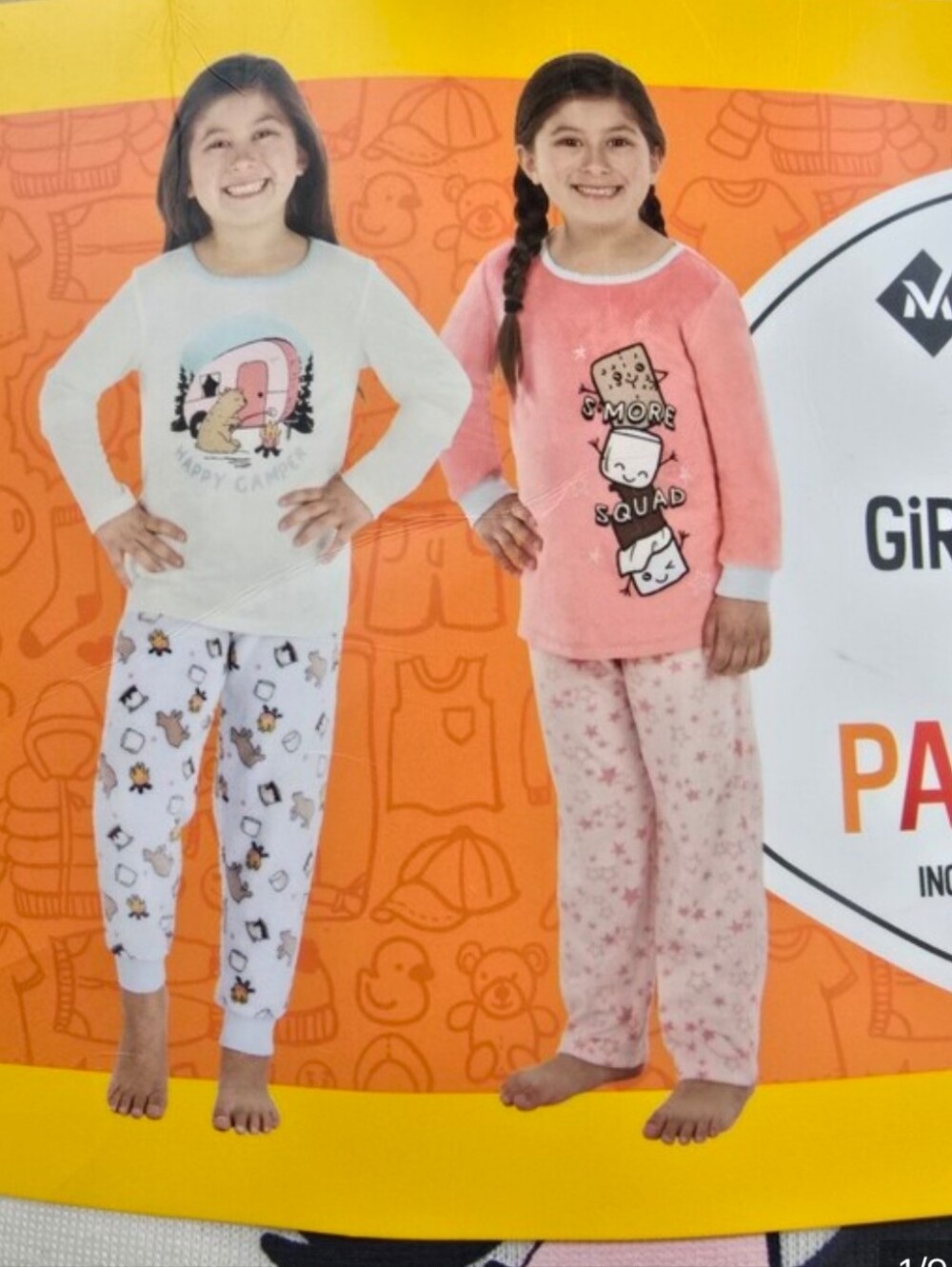 NWT Girl's 4-Piece Fleece Pajamas, Size 8